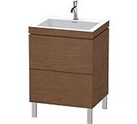 L-Cube Duravit vasque LC6936O1313 60 x48 cm, 2000 , noyer américain, 2 coulissants, au sol