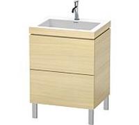 L-Cube Duravit vasque LC6936O7171 60 x48 cm, 2000 , chêne méditerranéen, 2 coulissants, au sol