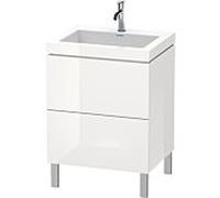 L-Cube Duravit vasque LC6936O8585 60 x48 cm, trou pour robinet match3, match2 brillant, 2 2000 blanc