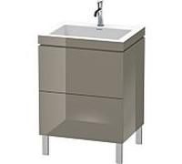L-Cube Duravit vasque LC6936O8989 60 x48 cm, trou pour robinetterie match2, gris flanelle brillant, 2 2000