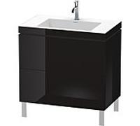 L-Cube Duravit vasque LC6937O4040 80 x 48 cm, 2000 , noir brillant, 2 coulissants, au sol