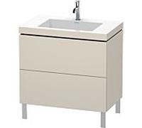 Duravit – Vasque avec meuble L-Cube LC6937O9191 – 80 x 48 cm, 2 tiroirs, taupe mat