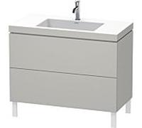 L-Cube Duravit vasque LC6938O0707 100 x 48 cm, trou pour robinet match2, gris béton mat, 2 2000