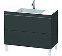 Duravit Vasque L-Cube LC6938O4949 100 x 48 cm graphite mat 2 coulissants au sol