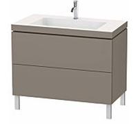 Duravit Meuble avec vasque L-Cube Vero Air LC6938O9090, 100×48 cm, 2 tiroirs, 1 trou, Flanelle gris
