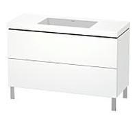 L-Cube Duravit vasque LC6939N1818 120 x 48 cm, sans trou pour robinet, blanc mat, 2 coulissants, au sol