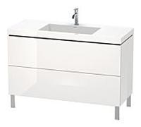 L-Cube Duravit vasque LC6939O2222 120 x 48 cm, trou pour robinet match3, match2 brillant, 2 2000 blanc