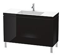 L-Cube Duravit vasque LC6939O4040 120 x 48 cm, 2000 , noir brillant, 2 coulissants, au sol