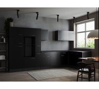L Cuisine Vide Bloc Cuisine D'Angle Gris Mat Noir 370 X 172 Cm Respekta