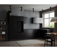 L Cuisine Vide Bloc Cuisine D'Angle Gris Mat Noir Oliver 340 X 172 CM Respekta
