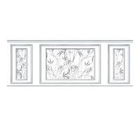 L? d?coratif unique en papier peint intiss?, immitation soubassement boiseries, papier intiss?, motif for?t de bambou, 75 cm X 200 cm