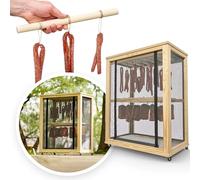 L.E.W. Armoire de maturation naturel pour viande, saucisses, fromages et poissons. Chambre de maturation faite à la main sans électricité Pliable ou autoportant. Met demper en scharnieren