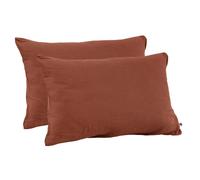 L’Effet Papillon - Lot de 2 taies d’oreiller 50 x 70 cm, double gaze de coton Terracotta