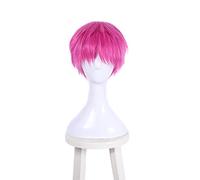 L-email wig Saiki Kusuo Cosplay Wigs Disastrous Life K Cosplay Pink Short Men Wig Heat Resistant Synthetic Hair Perucas