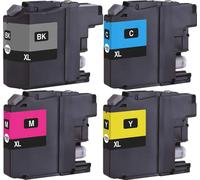 L’emballage multiple compatible avec le Brother LC-12EBK contient 4 cartouches d’encre