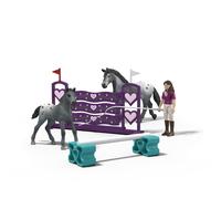 Schleich Horse Club | L’entraînement de Lisa au Tournoi 42776 | Coffret avec Cheval, Poulain, Figurine articulée Lisa, Obstacles & Accessoires d’équitation | Jouet Chevaux dès 5 Ans | 7 pièces