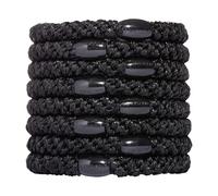 - L. Erickson Lot de 8 élastiques à cheveux pour queue de cheval sans dégâts pour femme - Noir