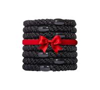 - L. Erickson Lot de 8 élastiques à cheveux pour queue de cheval sans dégâts pour femme - Noir