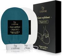 L`Exfose 2x Gant Exfoliant Corps - Gant De Crin Kessa Gommage Corps Et Visage En Viscose Naturelle - Élimine Les Cellules Mortes De La Peau Et Hydrate - Sensation De Spa Agréable Sans Savon [Z56]