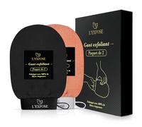 L’Exfose 2x Gant Exfoliant Corps - Gant de Crin Kessa Gommage Corps et Visage en Viscose Naturelle - Élimine les Cellules Mortes de la peau et Hydrate - Sensation de Spa Agréable Sans Savon Noir