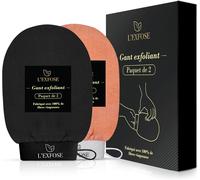 L¿Exfose 2x Gant Exfoliant Corps - Gant De Crin Kessa Gommage Corps Et Visage En Viscose Naturelle - Élimine Les Cellules Mortes De La Peau Et Hydrate - Sensation De Spa Agréable Sans Savon [Z53]