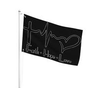 L’Extérieur Bannière De Jardin 90X150Cm Foi Espérance Amour Drapeau D'Extérieur Diversité Pirate Drapeau Pour Jardin, Décoration D'Halloween, Décoration D'Intérieur
