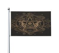 L’Extérieur Drapeau De Jardin 90X150Cm Pentacle De Sorcière Occulte Wiccan De Déesse De La Triple Lune Drapeau Personnalisé Parfait Drapeaux Pour Festival, Jardin, Décoration D'Intérieur