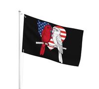 L’Extérieur Drapeau D'Extérieur 90X150Cm Le Perroquet Indonésien Aime Le Cœur Américain Drapeaux Bannières Polyester Pirate Drapeau Pour Décoration D'Halloween, Jardin, Cadeau D'Anniversaire