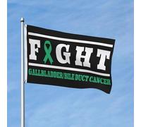 L’Extérieur Drapeau Personnalisé Combattre Le Cancer De La Vésicule Biliaire Et Des Voies Biliaires Pirate Drapeaux Résistants Aux Intempéries Drapeaux Bannières Pour Terrasse, 3X5 Ft