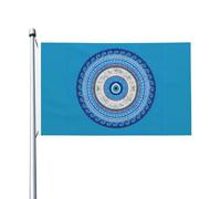L’Extérieur Drapeaux 90X150Cm Mauvais Œil Grec Bleu Matiasma Drapeau Personnalisé Parfait Drapeau De Jardin Pour Festival, Jardin, Cadeau D'Anniversaire