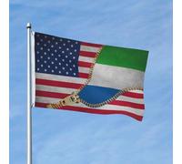 L’Extérieur Drapeaux Bannières Sierra Leone Zipper America Drapeau Personnalisé Diversité Drapeau De Jardin Pour Décoration D'Halloween, Festival, Cadeau D'Anniversaire, 3X5 Ft
