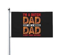 L’Extérieur Pirate Drapeaux 90X150Cm Je Suis Un Papa Hollandais Comme Un Papa Normal, Mais En Plus Génial Drapeau De Jardin Couleurs Vives Drapeau Personnalisé Pour Festival, Cadeau De Noë