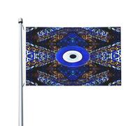 L’Extérieur Pirate Drapeaux 90X150Cm Mauvais Œil Grec Vintage Turc Drapeau Personnalisé Polyester Drapeaux Pour Jardin, Cadeau D'Anniversaire, Décoration D'Halloween