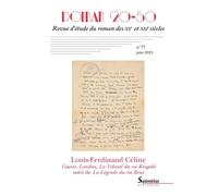 L.-F. Céline. Manuscrits inédits: Roman 20-50, n° 77/juin 2024