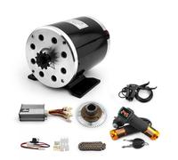 L-faster Moteur de Brosse 800W pour Moteur de Mini Kart avec contrôleur et Phare d'entraînement par chaîne 25H et lumière de Levier de Frein(48V Key Throttle kit)