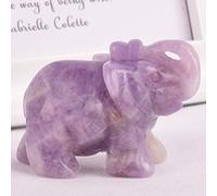 L Figurines d'éléphant d'éléphant d'améthyste naturelle d'améthyste Sculpté Mini Statues d'animaux pour la décoration de la chambre Cristaux de guérison de quartz