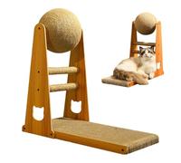 L Forme de panneau rayé chat - griffure verticale moderne avec jouet balle | Jouets pour griffoirs en sisal durables, lit menteur robuste, boule de jeu amovible pour chats domestiques