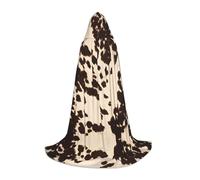 L Halloween Cape à Capuche - Unisexe Adulte Marron Imprimé Peau de Vache Costume Cape - Parfait pour Cosplay, Fête, Carnaval