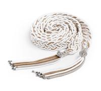 L.I.L.O.U Wedding Handfasting Cord in Natural Soft Cotton - Handmade Wedding Lasso for Unity Rituals (Beige) with Metal-Tipped Ends