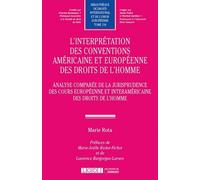 L interpretation des conventions americaine et europeenne des droits de l homme Analyse comparée de la jurisprudence desdeux cours de protection des droits de - Marie Rota - Lgdj - broché - Etude