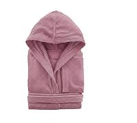 l&j Peignoir à capuche unisexe beige 100% coton en tissu éponge doux et absorbant avec poches ceinture crochet pour le bain douche sport (FR/ES, Numérique, 44, Taille normale, Taille normale, Rose)