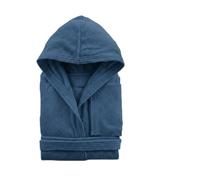 l&j Peignoir à capuche unisexe beige 100% coton en tissu éponge doux et absorbant avec poches ceinture crochet pour le bain douche sport (FR/ES, Numérique, 44, Taille normale, Taille normale, Bleu)