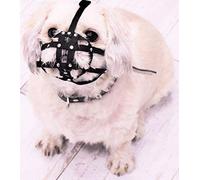 L&J Pets Uk Muselière avec sangle en nylon pour Shih Tzu, carlin et autres chiens à museau court à face plate | Sécurité et confort (M1, noir)