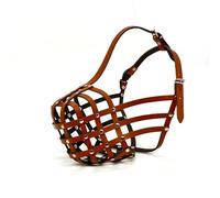 L&J Pets Uk Muselière en cuir véritable pour chiens de grande taille Dogue de Bordeaux, Bullmastiff, Rottweiler, Mastiff, Berger allemand, Muselière pour dressage, marche et sécurité Marron DB1