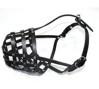 L&J Pets Uk Muselière légère en cuir véritable pour chien Staffordshire Bull Terrier Staffy, Staffie et autres (cuir noir), AS0, (AS)