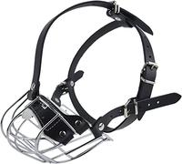 L&J Pets Uk Muselière pour chien à grille en métal, pour American Bully, taille B3, cuir noir/argenté