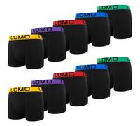 L&K 10er Pack Herren Boxershorts aus Baumwolle mit Vorteilspack- Größen M-5XL-Schwarz mit mehrfarbigem hellem Bund-Bequeme Passform Ohne kratzenden Zettel 1116-H M