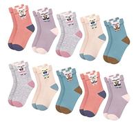 L&K-II 10 paires de chaussettes en coton pour enfants et filles Motif mignon 2817 31-34