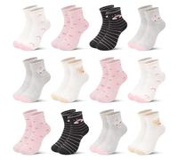 L&K-II 10 Paires de Chaussettes en Coton pour Enfants et filles Motif mignon Baskets colorées 2886 31-34