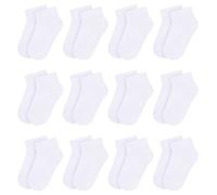 L&K-II 12 Chaussettes baskets Chaussettes courtes garçons/filles Chaussettes Enfants en Coton Blanc 2863 35-38